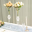 2-Pack Flower Vases Trumpet Design with Crystal Embellishments Clear - Reversible Plastic Table Centerpieces 21"