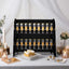 2-Tier Champagne Glass Holder Display Stand Table Top in Glossy Black - Modern Stemware Rack Cocktail Drink Holder with 18 Hooks for Events & DIY Bars 25"