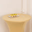 Spandex 36" Round Cocktail Table Cover Champagne - Easy to Maintain Stretch Fitted Highboy Tablecloth