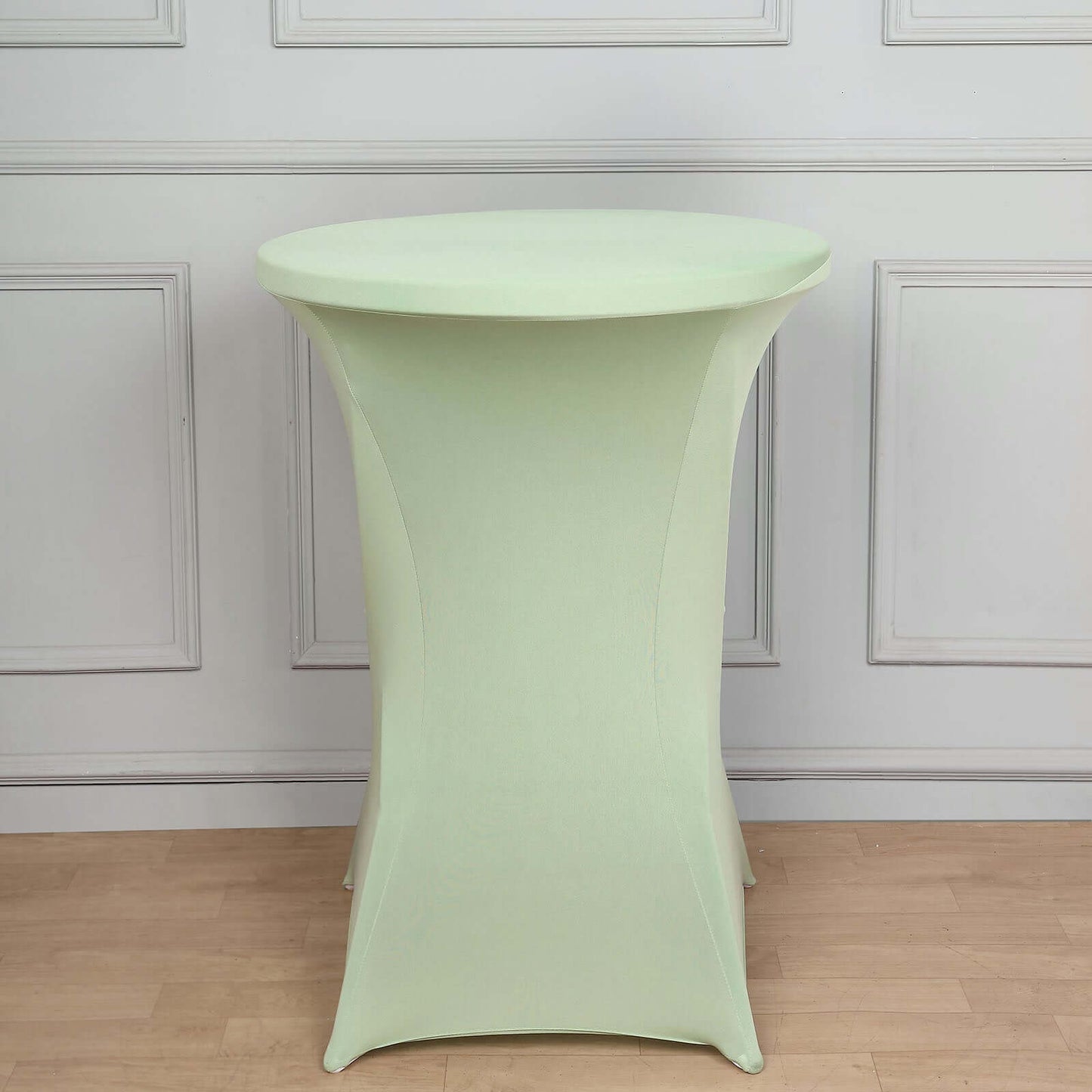 Spandex 30" Round Cocktail Table Cover Sage Green - Easy to Maintain Stretch Fitted Highboy Tablecloth