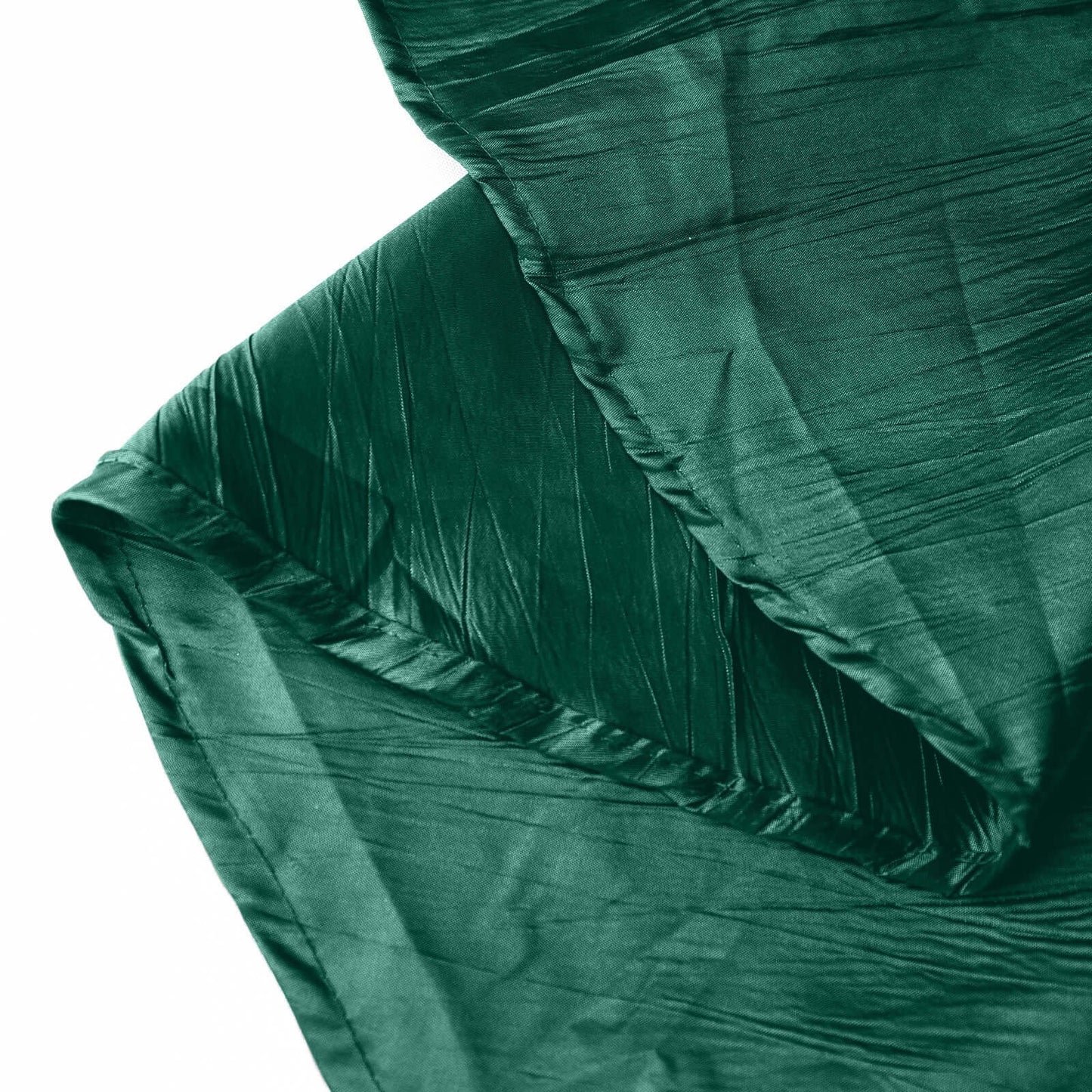 Taffeta 120" Round Tablecloth Hunter Emerald Green - Seamless Accordion Crinkle Table Cover