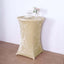 Crushed Velvet Spandex 30" Round Cocktail Table Cover Beige Smooth Highboy Tablecloth