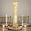 Metal Hurricane Floral Vase Centerpiece Metallic Gold with Crystal Beaded Design - Table Decorative Stand 24"