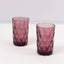 6-Pack Whiskey Glasses Dusty Rose Textured Crystal Cut Design with Heavy Base - Highball Tumblers for Parties & Events 12oz 5"