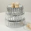 Set of 3 Silver Metal Crystal Pendant Cake Stands with Mirror Top, Stackable Round Dessert Display Trays - 9",11",12"