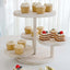4-Tier Wooden Cake Stand Whitewash with Round Tiered Trays - Rustic Cupcake Tower Dessert Display 14" Tall