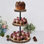 3-Tier Wooden Cheese Board Stand Tower Design Natural Wood Slice - Rustic Cupcake Centerpiece with Assembly Tools 19"