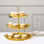 3-Tier Plastic Round Cupcake Stand 15" Metallic Gold with Lace Scalloped Edges