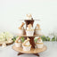 3-Tier Cardboard Cupcake Stand Natural Wood Plank Print - Reusable Dessert Table Display Tower for Classy Birthday Wedding Party Decoration 14"