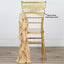 Chiffon Chair Sash with Curly Design Champagne - Stylish Chair Decorations