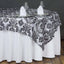 Flocking 90"x90" Table Overlay Square Tablecloth Black - Damask Design for Sophisticated Occasions