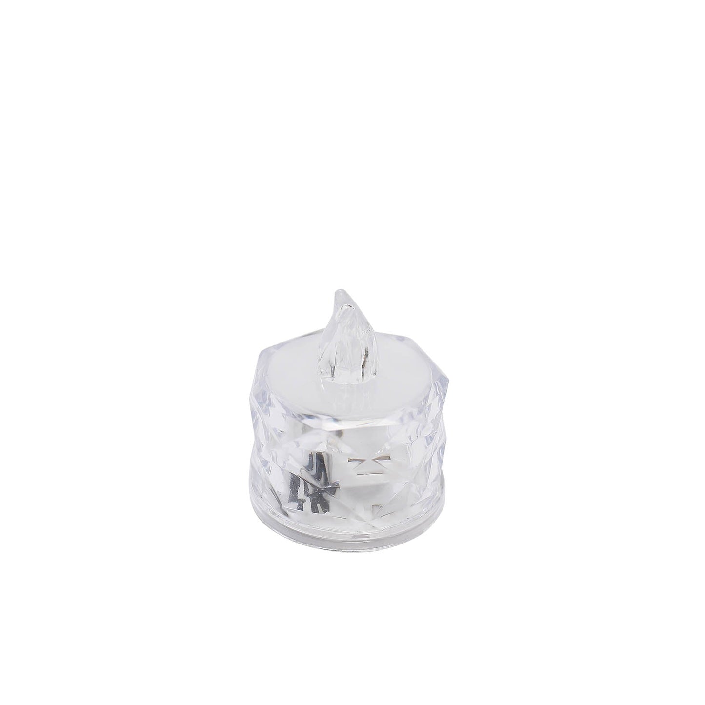 12-Pack LED Flameless Lighting Diamond Style Warm White - Battery Operated Tealight Candles 2"
