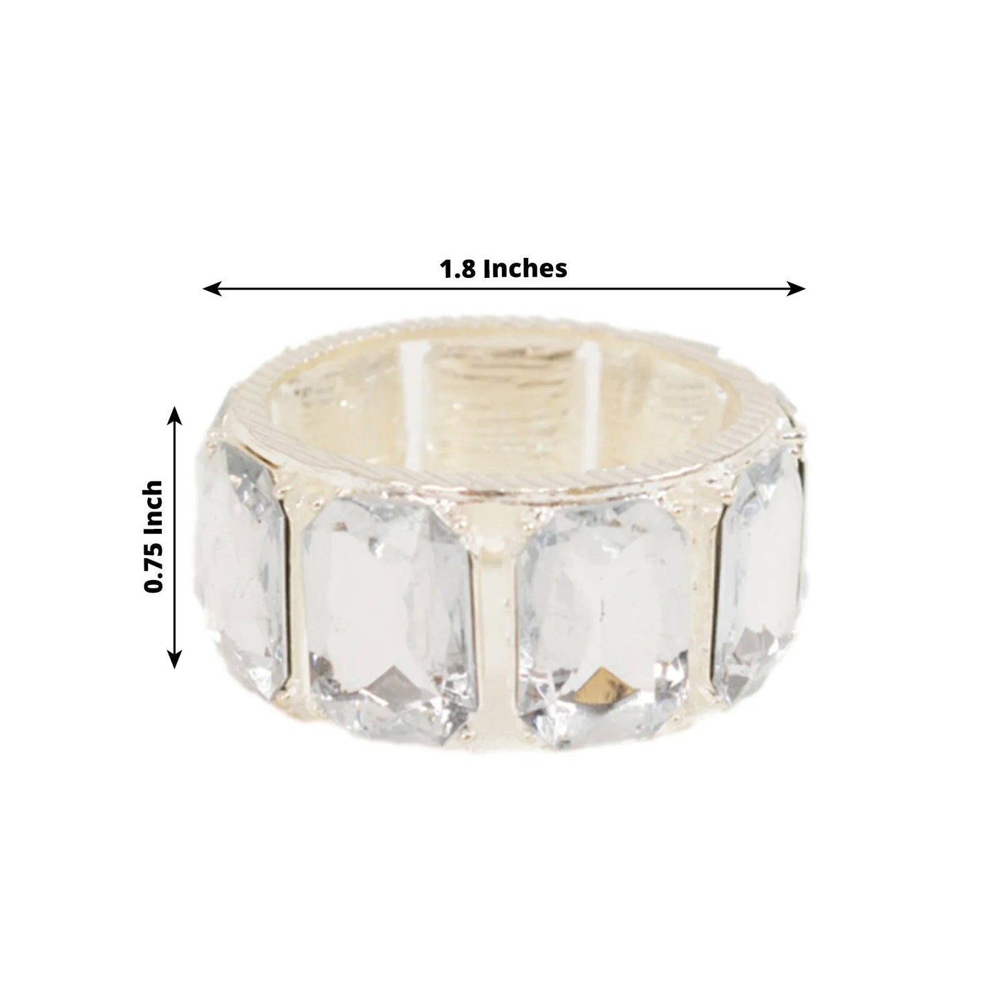 4 Pack Crystal Diamond Gem Napkin Rings â€“ Luxury Napkin Holders for Elegant Table Decor