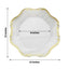 6-Pack Acrylic Plastic Hexagon Charger Plates 13" in Clear with Gold Baroque Scalloped Rim, Exquisite Dinner Serving Plates