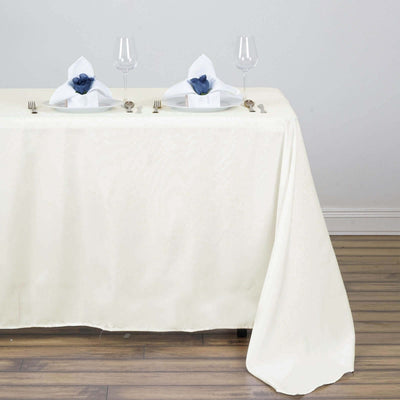 Polyester 54"x96" Rectangle Tablecloth Ivory - Wrinkle-Resistant & Easy-to-Care Table Cover