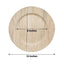 6-Pack Plastic Round Charger Plates 13" in Natural with Faux Wood Finish, Rustic Boho Chic Dinner Party Charger Tableware