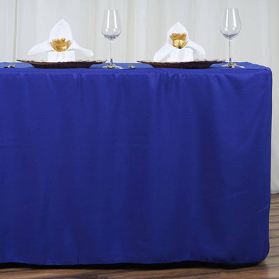 Fitted Polyester 72"x30" Rectangle Tablecloth Royal Blue - Durable and Easy to Maintain Table Cover