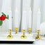 Set of 6 LED Window Candles Flickering White - Battery Operated Taper Candles with Gold Holders 10"