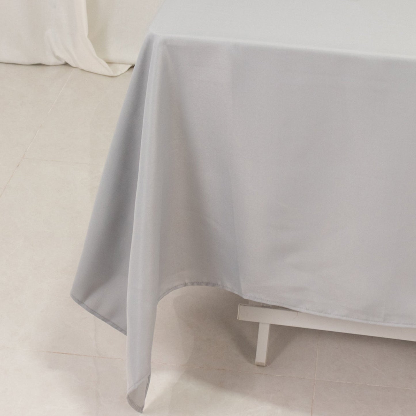 Premium Polyester Square Tablecloth 70"x70" Silver 220GSM Wrinkle-Resistant Table Cover
