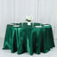 Satin 132" Round Tablecloth Hunter Emerald Green - Stylish Seamless Table Cover