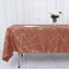 Polyester 60"x102" Rectangle Tablecloth Terracotta (Rust) with Gold Foil Geometric Pattern - Wrinkle-Resistant & Durable Table Cover