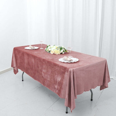Premium Velvet 60"x102" Rectangle Tablecloth Dusty Rose - Reusable & Soft Table Cover