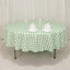 Polyester 90" Round Tablecloth White/Sage Green - Checkered Buffalo Plaid Table Cover