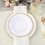 25-Pack Paper 8" Round Dessert Plates in White Sunray Design with Gold Rim - Disposable Heavy Duty 350GSM Appetizer Salad Plates for Banquets & Celebrations