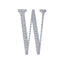 Decorative Rhinestone Alphabet "W" Letter Stickers, Glitter Adhesive Craft Letters Silver DIY Sparkle Embellishments 4"