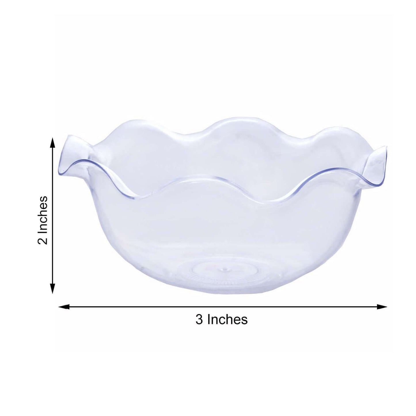 12-Pack Dessert Bowls Blossom Design Clear - Plastic Disposable Bowls for Ice Cream and Candy 3oz