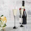 6-Pack Plastic Champagne Flutes Clear/Silver - Stylish Disposable Glasses for Toasts 5oz