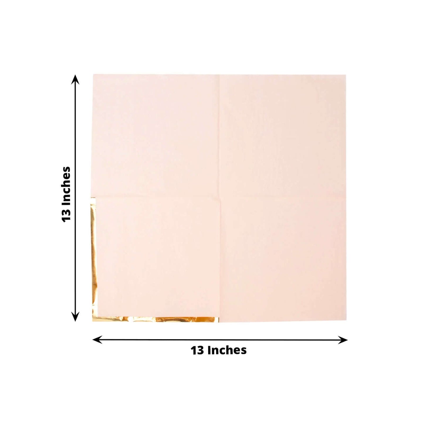 50-Pack Paper Beverage Napkins with Gold Foil Edge Blush - Disposable 2 Ply Cocktail Napkins for Events 6.5"x6.5"