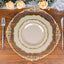10-Pack Plastic 8" Round Dessert Plates in Taupe with Gold Scalloped Rim - Disposable Appetizer/Salad Plates