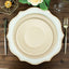 50-Pack Bagasse 8" Round Dessert Plates in Natural with Ribbed Rim