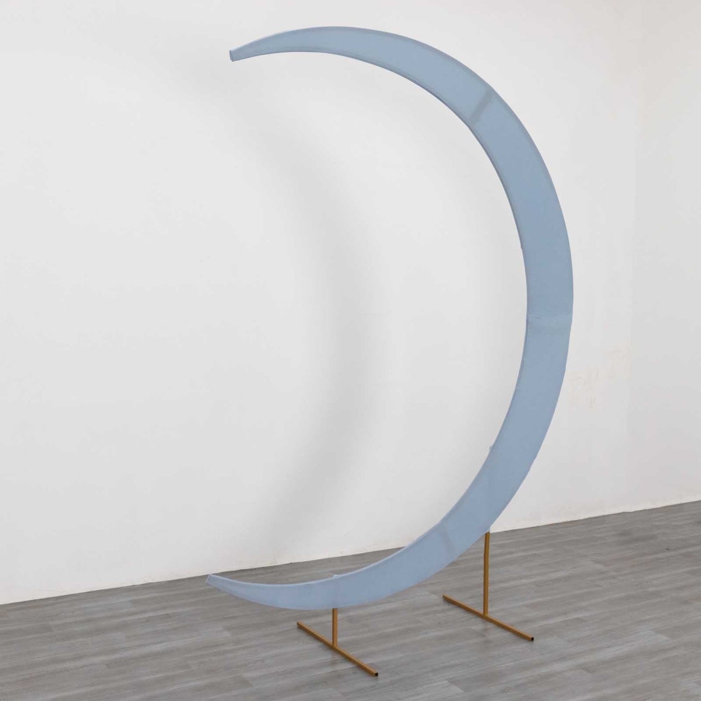 7.5ft Dusty Blue Spandex Crescent Moon Wedding Arch Cover, Custom Fitted Chiara Backdrop Stand Cover