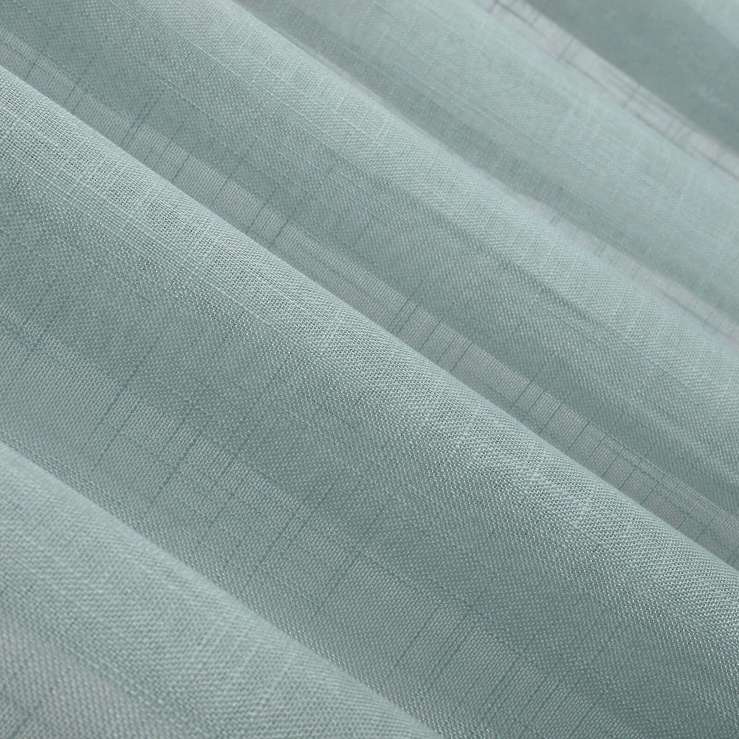 2 Pack Handmade Dusty Blue Faux Linen Curtains 52"x64", Curtain Panels With Chrome Grommets