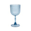 12-Pack Plastic Goblets Dusty Blue Vintage Ribbed Pattern - Reusable Shatterproof Glassware 9oz
