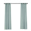 2 Pack Handmade Dusty Blue Faux Linen Curtains 52"x84", Curtain Panels With Chrome Grommets