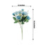 4 Bushes 12" Dusty Blue Real Touch Artificial Silk Rose Flower Bouquet, Faux Bridal Flowers
