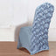 Satin Rosette Chair Cover for Banquet Chairs Dusty Blue - Stretch Fitted Slip-On Slipcover