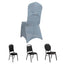 Spandex Chair Cover with Silver Rhinestone Buckled Sash Band Dusty Blue - Stretch Fitted Slipcover