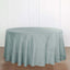 Faux Linen 120" Round Tablecloth Dusty Blue - Slubby Texture Wrinkle-Resistant Seamless Table Cover