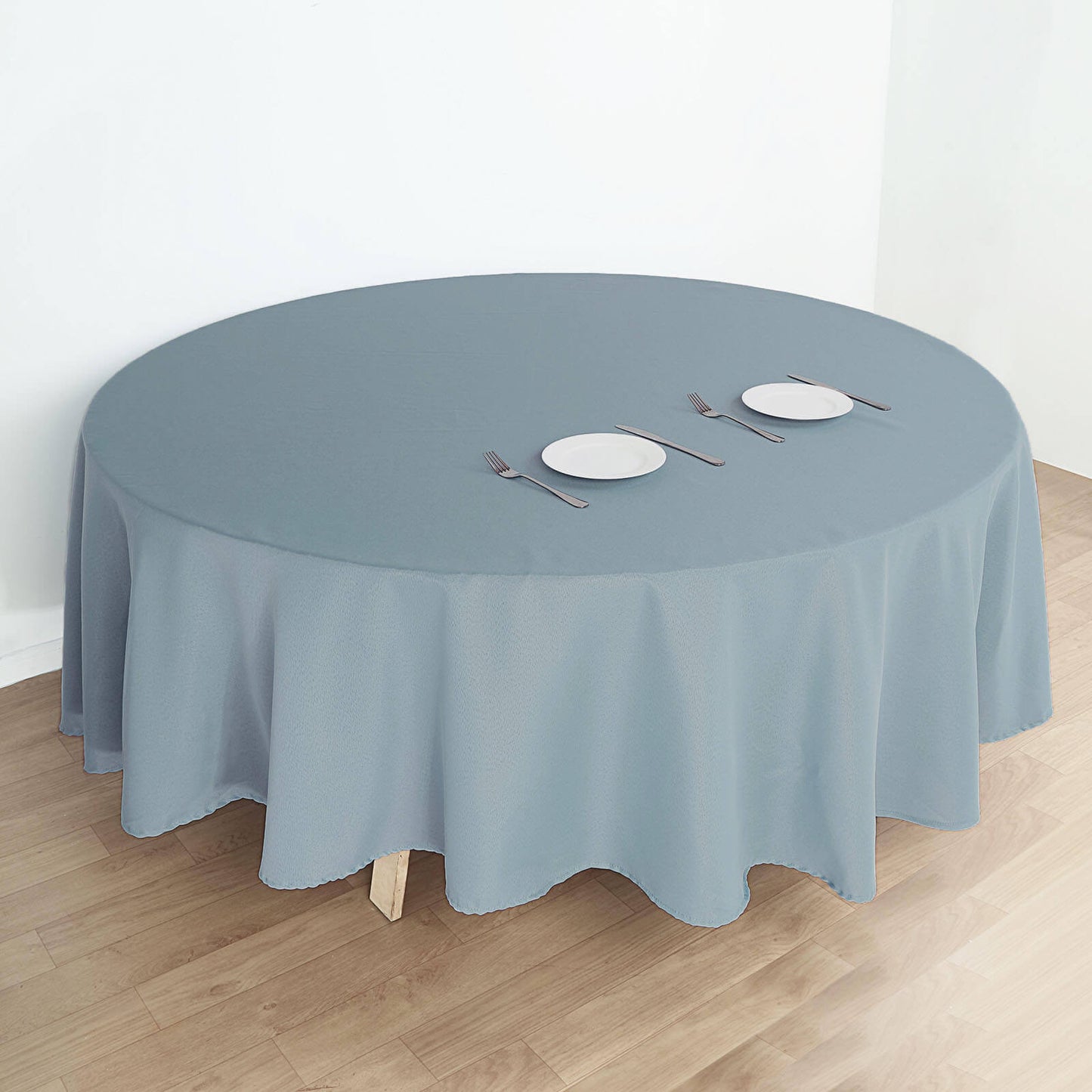 Polyester 108" Round Tablecloth Dusty Blue - Wrinkle-Resistant Table Cover