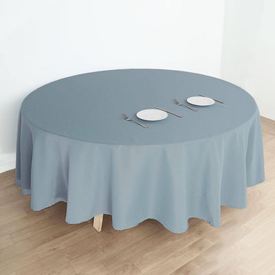Polyester 108" Round Tablecloth Dusty Blue - Wrinkle-Resistant Table Cover