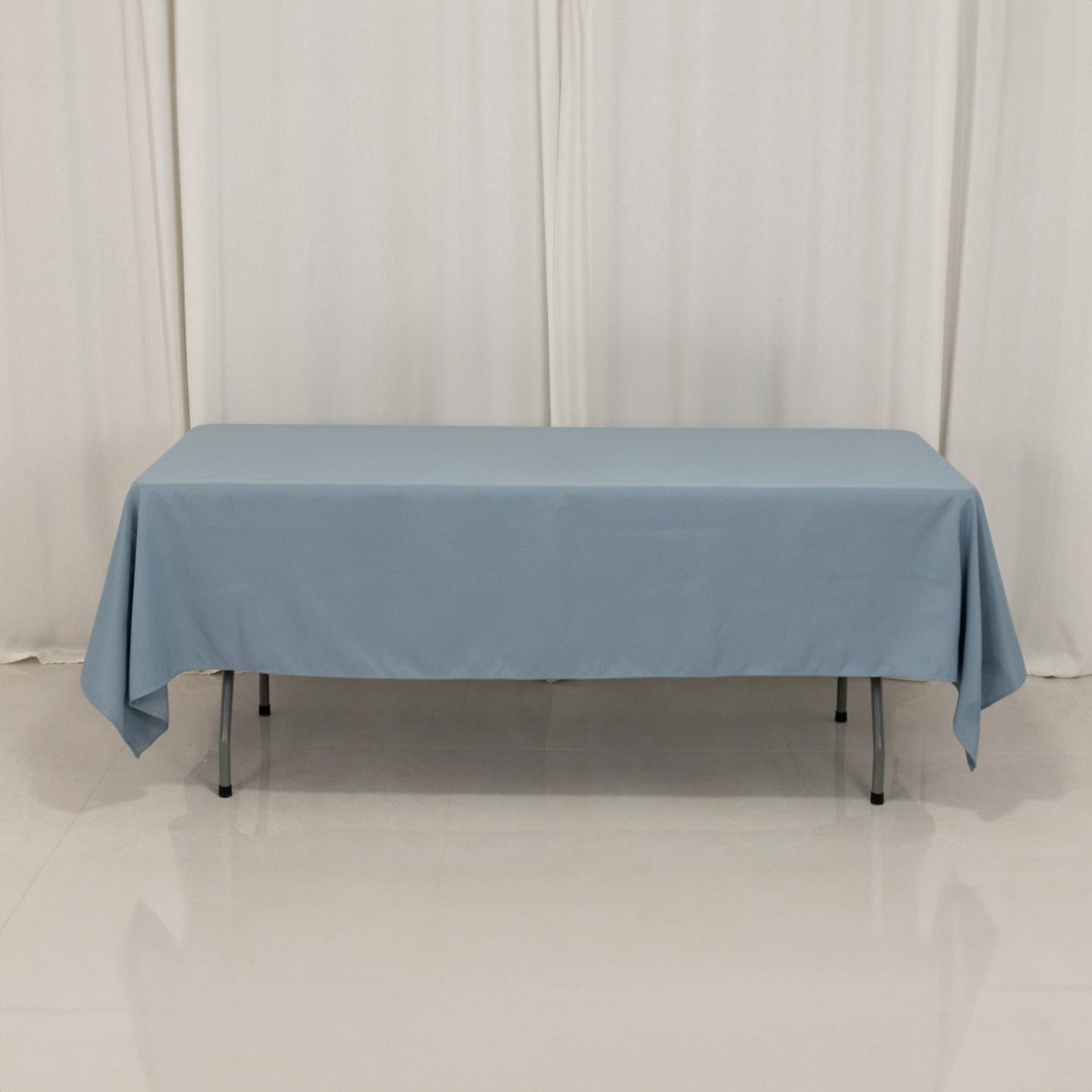 Premium Polyester 60"x102" Rectangle Tablecloth Dusty Blue - Durable 220GSM Wrinkle-Resistant Table Cover