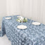 Satin 90"x132" Rectangle Tablecloth Dusty Blue - Grandiose 3D Rosette Seamless Table Cover
