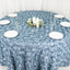 Satin 120" Round Tablecloth Dusty Blue - Grandiose 3D Rosette with Seamless Finish Table Cover