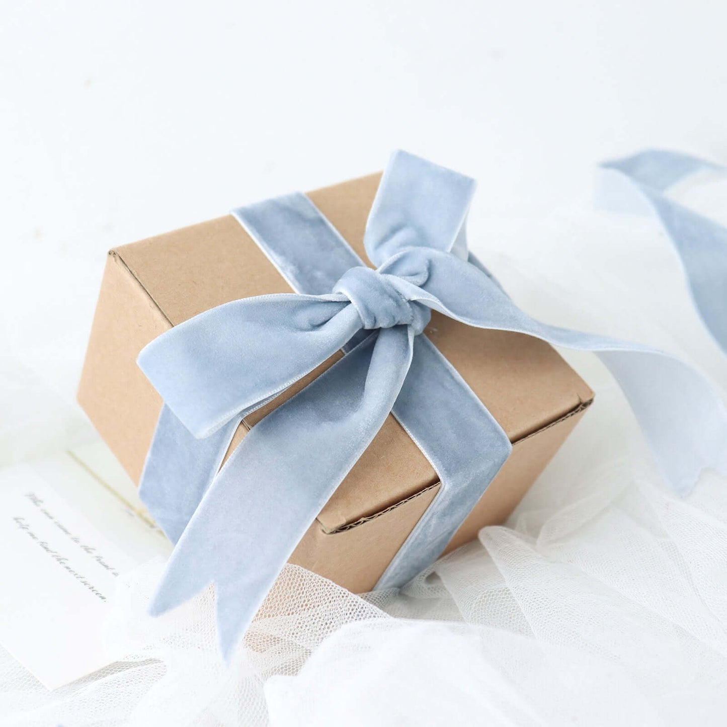 10 Yards Dusty Blue 1" Velvet Single Faced Ribbon Spool, DIY Craft Supplies, Velvet and Nylon Ribbon Roll