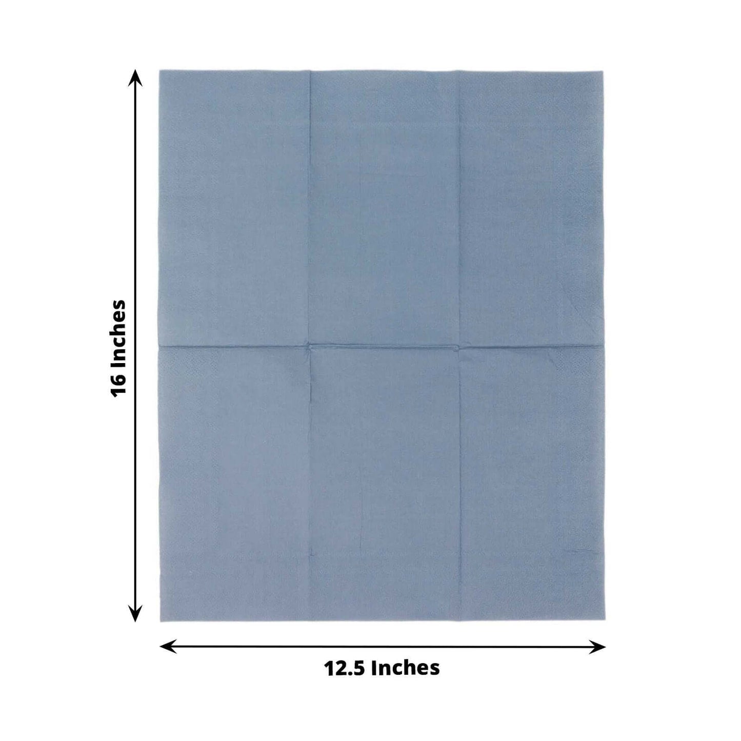 50-Pack Paper Napkins Dusty Blue - Soft Disposable 2-Ply Dinner Napkins for Weddings