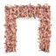 8ftx8ft Roll Up Flower Backdrop for Arch Stand, Dusty Rose with Fabric Backing - Artificial Silk Roses, Hydrangeas & Chrysanthemums for Weddings